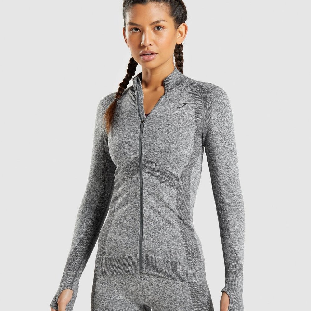 GYMSHARK Grey Flex Zip Through Jacket Size S New Without Tag